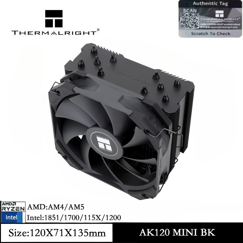 Thermalright Assassin King 120 MINI BLACK CPU Cooler 120mm PWM Fan 1500RPM Speed Air Cooler for AM5
