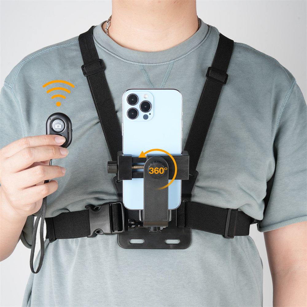 Phone Chest Mount With Universal Phone Holder Clip For Vlog Hands-Free Smartphone Chest Mount With