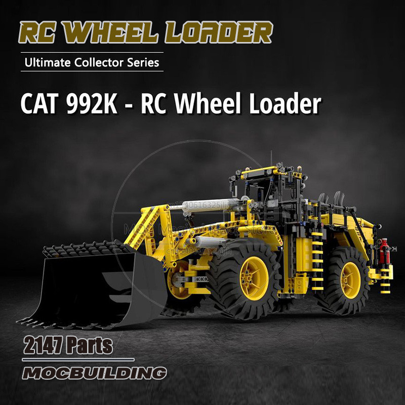 Cat 992K - Rc Wheel Loader Moc Blocks Building Model Rc Wheel Loader Technology Bricks Diy Assembly