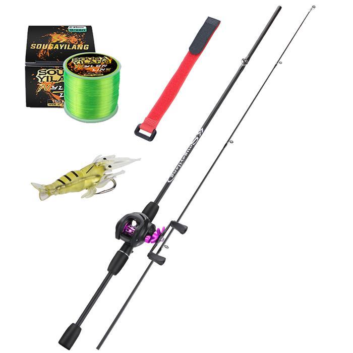 BERKUALITAS Sougayilang COD Joran pancing set lengkap joran pancing 1.8M dan gulungan baitcasting