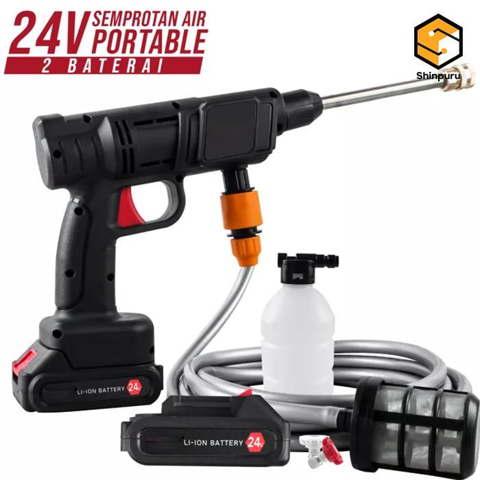 [COD] Mesin Cuci Steam Motor Mobil Baterai 21 Volt/ 28 Volt / 48 Volt Cordless Jet Cleaner High