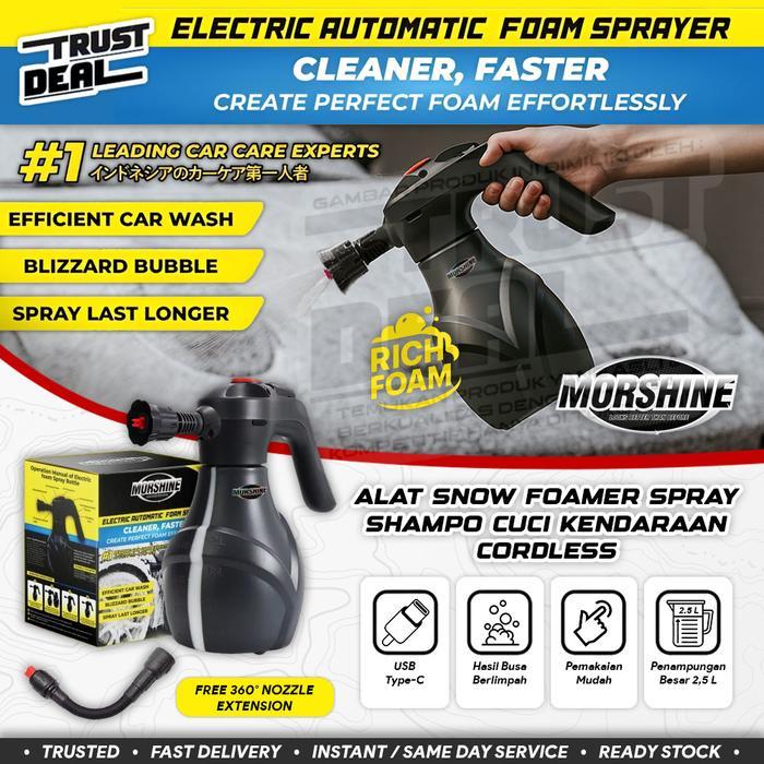 Semprotan Busa Salju Snow Wash Elektrik Otomatis Cuci Mobil Motor Cordless Tanpa Kabel Snow Foam