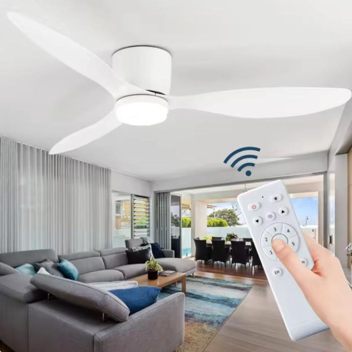 TerbaikGan- Kipas Angin Gantung Plafon Ceiling Fan Hias 52 Inch With Led Remote Control Reserve Mode