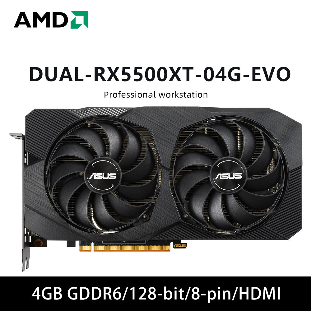 DUAL RX5500XT 04G EVO 4GB GDDR6 128bit & RX 5500 XT 4GB GDDR6 L66151001 graphics card Support PCIE