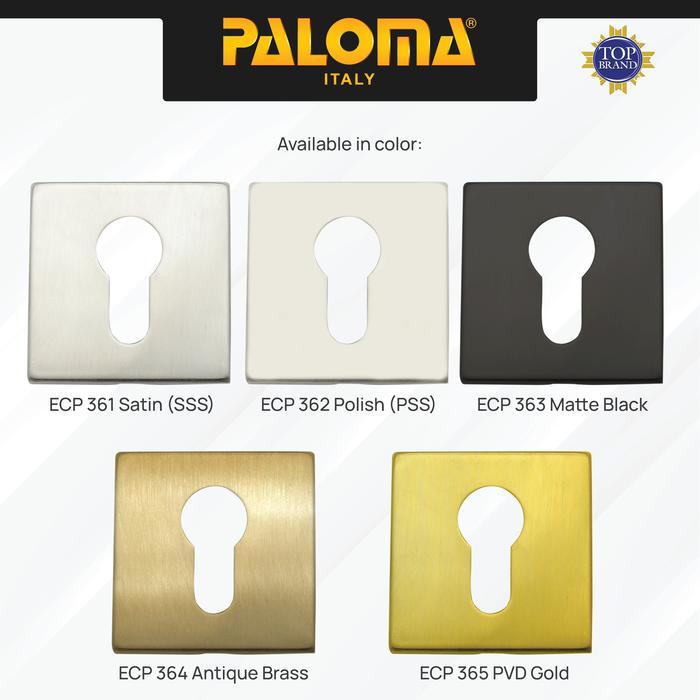 1e0e- Paloma Ecp 363 Escutcheon Ring Kunci Kotak Square Stainless Steel Sus 304 Sus304 Black