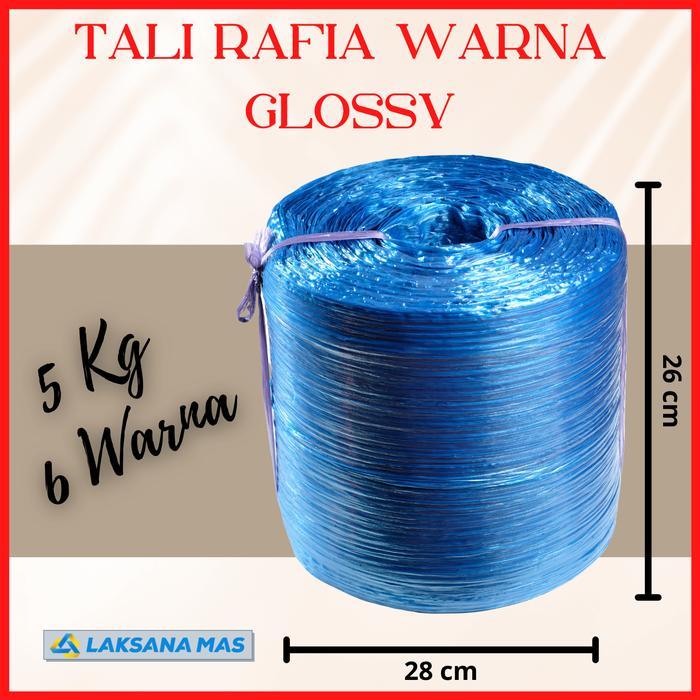 New Tali Rafia Plastik Laksanamas Super Warna Glossy Merah/Biru/Kuning/Hijau/Ungu/Oren