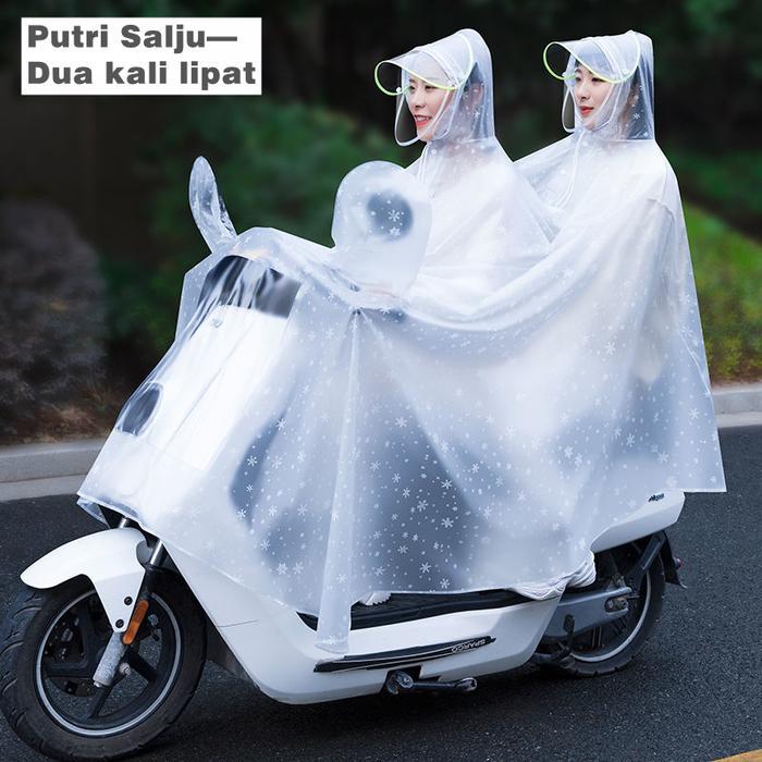 Zacro Jas Hujan Motor Motif Jas Hujan Wanita Ponco Super Tebal 2 Orang