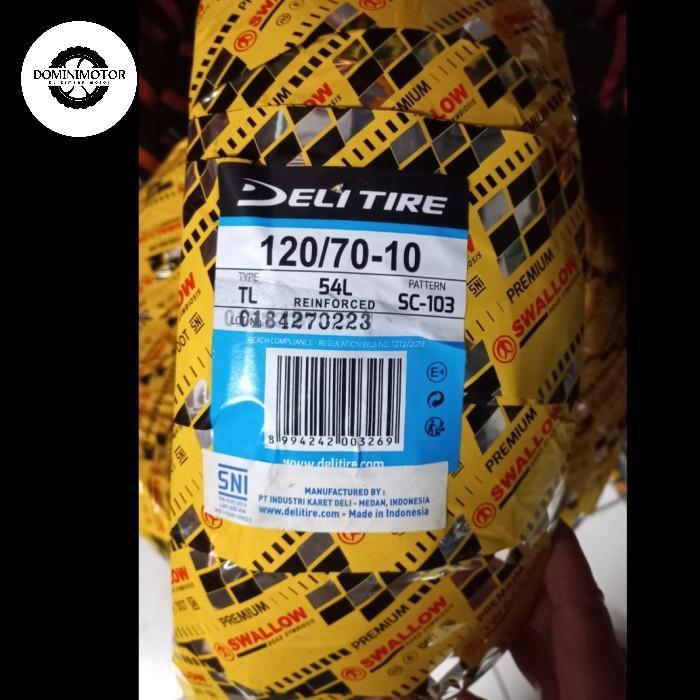 BAN VESPA SWALLOW DELI TIRE RING 10 UKURAN 120/70 TUBELESS