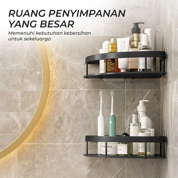 Ikea Home - Rak Sudut Kamar Mandi Aluminium Triangular Bathroom Corner Shelf