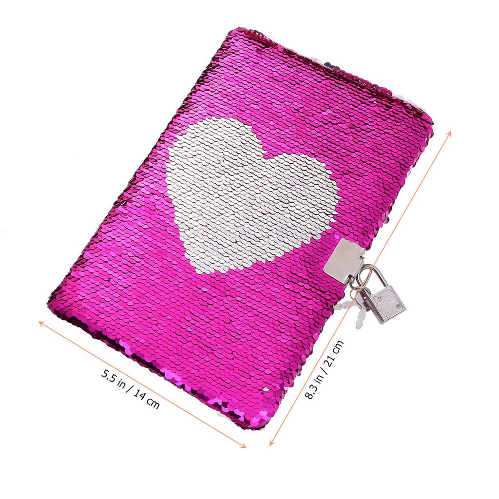 1 Pc Love Heart Notebook Colorful Reversible Secret Diary Private Journal with Lock for Teens