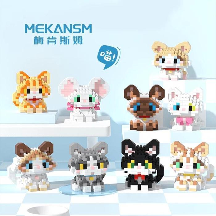 ZHEGAO Mainan Nano Block Kucing Puzzle Block Hachimi Dog & Cat Block Balok Susun Hewan Peliharaan