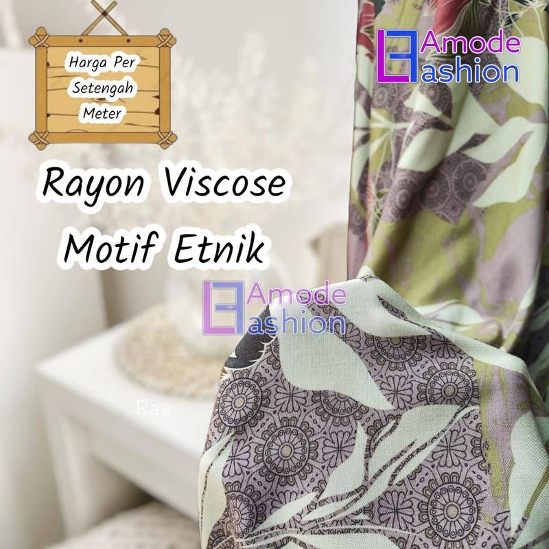 Kain Rayon Viscose Motif Etnik