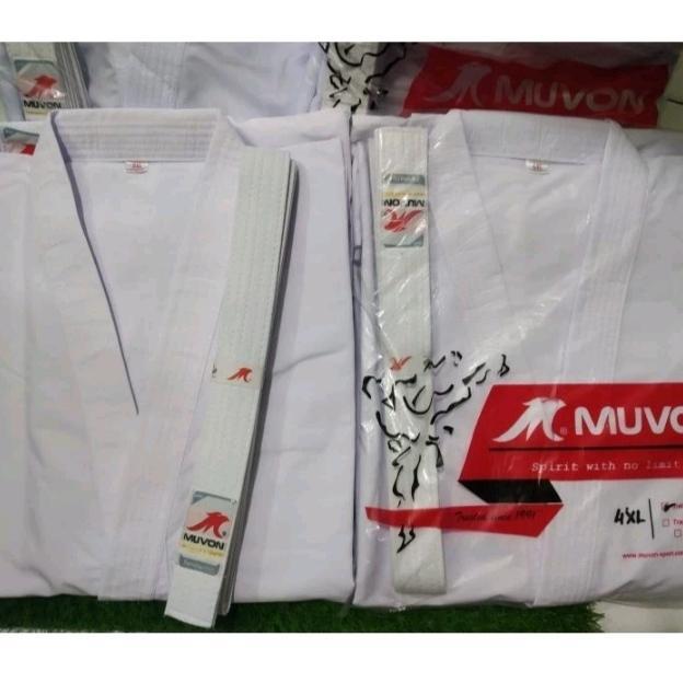 Baju/Seragam Karate MUVON free Logo Forki dan Sabuk Promo Premium.