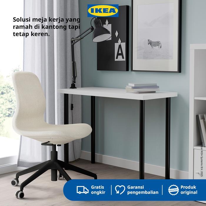 IKEA LINNMON/ADILS Meja Minimalis Berkualitas Putih/Abu Tua 100x60 cm