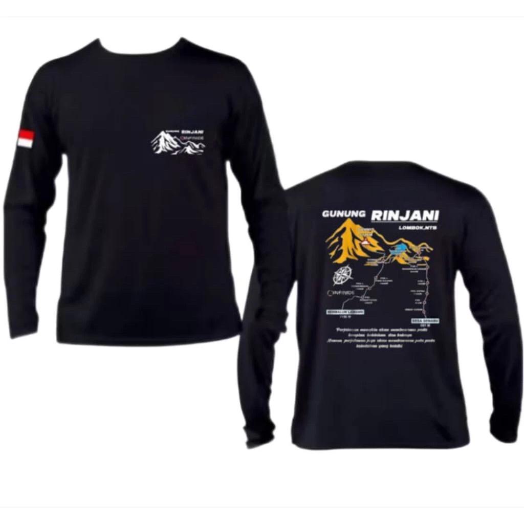 Kaos T-Shirt Gunung Rinjani - Kaos Distro pria dan wanita - Lengan Panjang