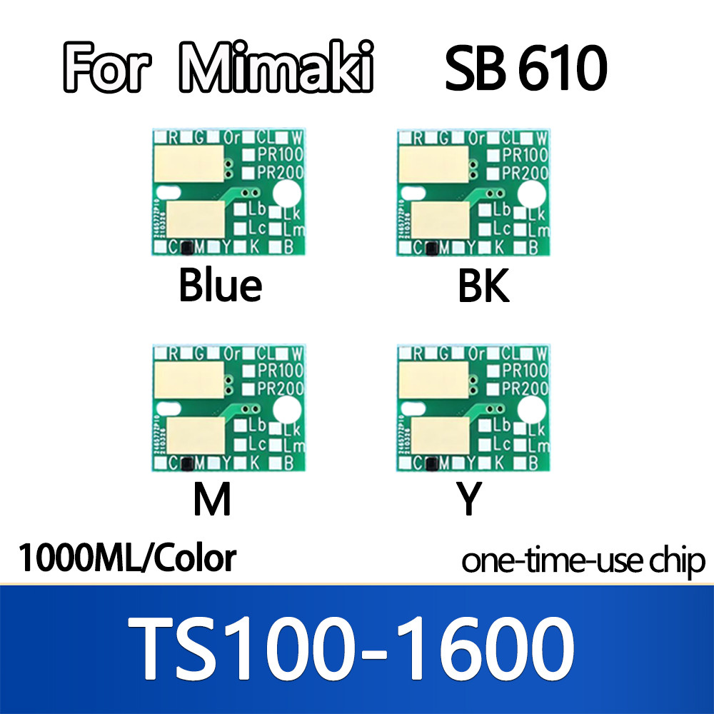 1000ML SB610 SB 610 Ink Chip for Mimaki TS100-1600 Ink Bottle disposable chip Blue K M Y