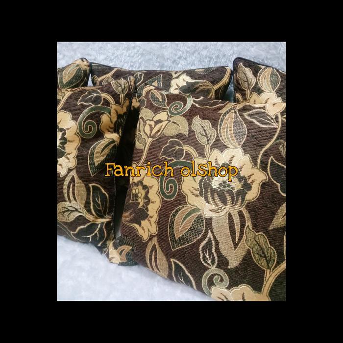 Set Sarung Bantal Sofa Kursi Uku 50x50 Tamu Mewah Bunga Premium