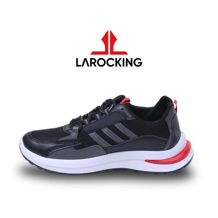 Larocking - Nova Hitam Abu Sepatu Sneakers Casual Gym