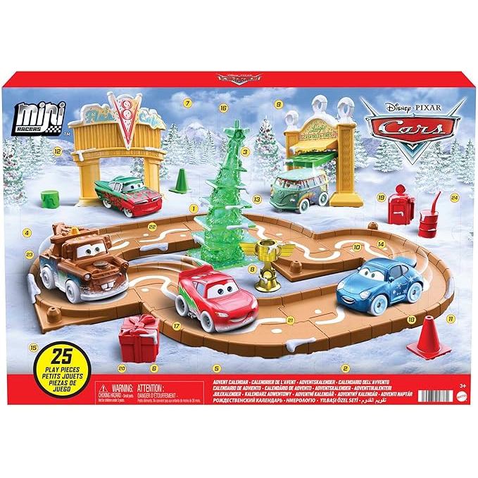 ​Disney and Pixar Cars Toys Mini Racers Advent Calendar with 5 Toy Cars