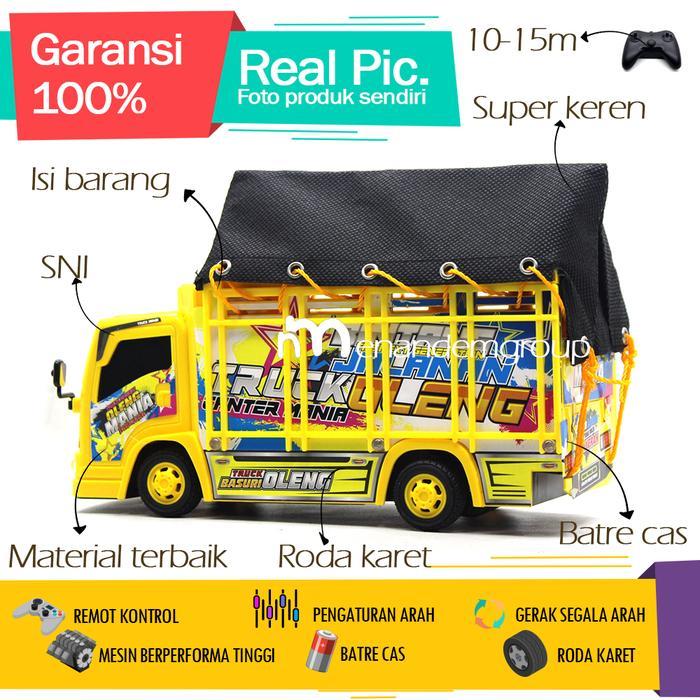 Mainan Mobil Remot Kontrol Rc Truk Dump Truk Fuso Oleng Basuri Telolet Angkut Barang Terpal
