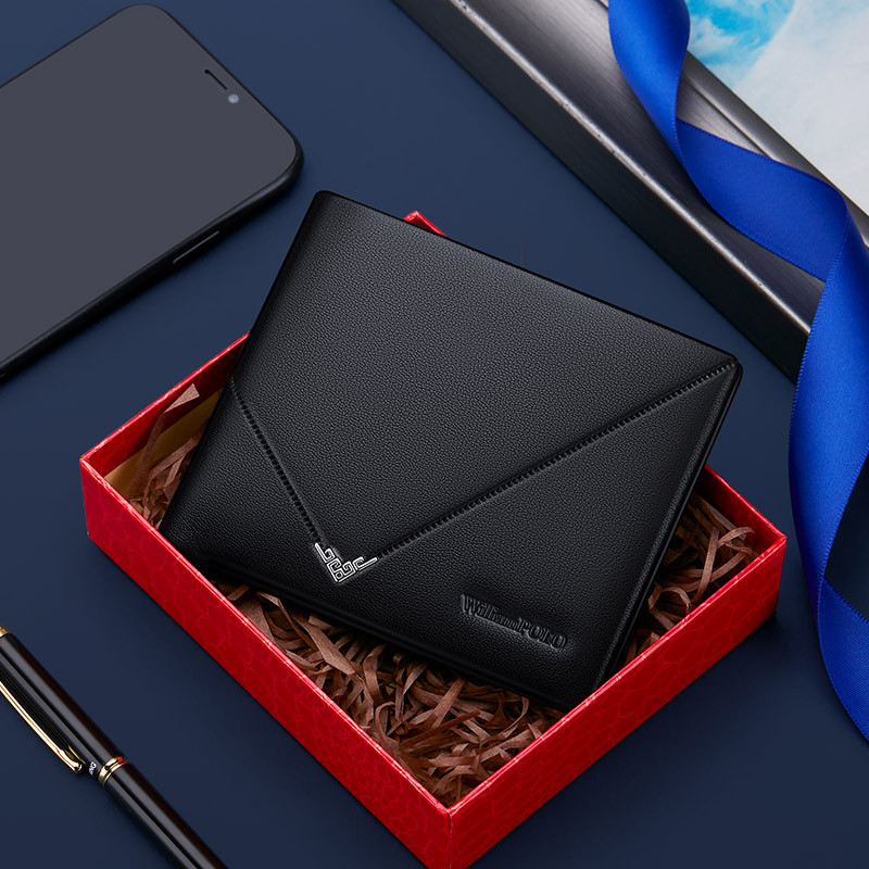 WILLIAMPOLO 2023 Small Men's Wallet Leather Men's Anti THeft Wallet For Card Document Holder Side Pu