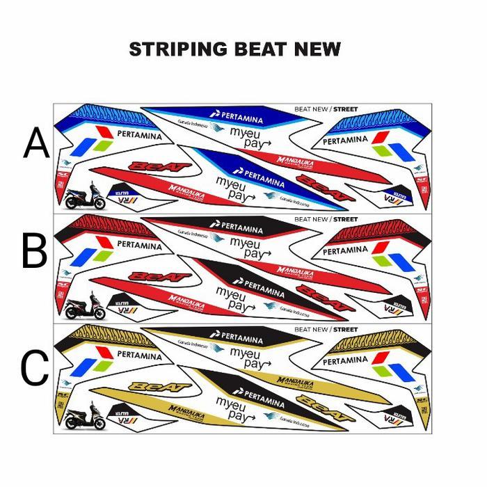 Sticker striping variasi Beat FI 2020 motif Mandalika racing team