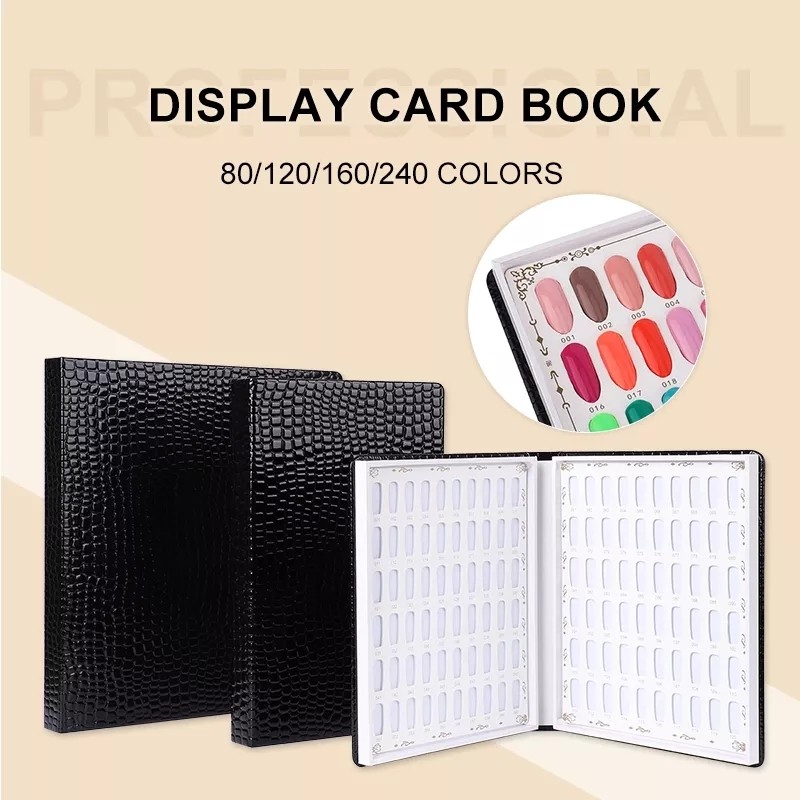 120/160/216/240/308 Nail Display Book Tips Leather Cover Gel Polish Display Chart Salon Tools With F