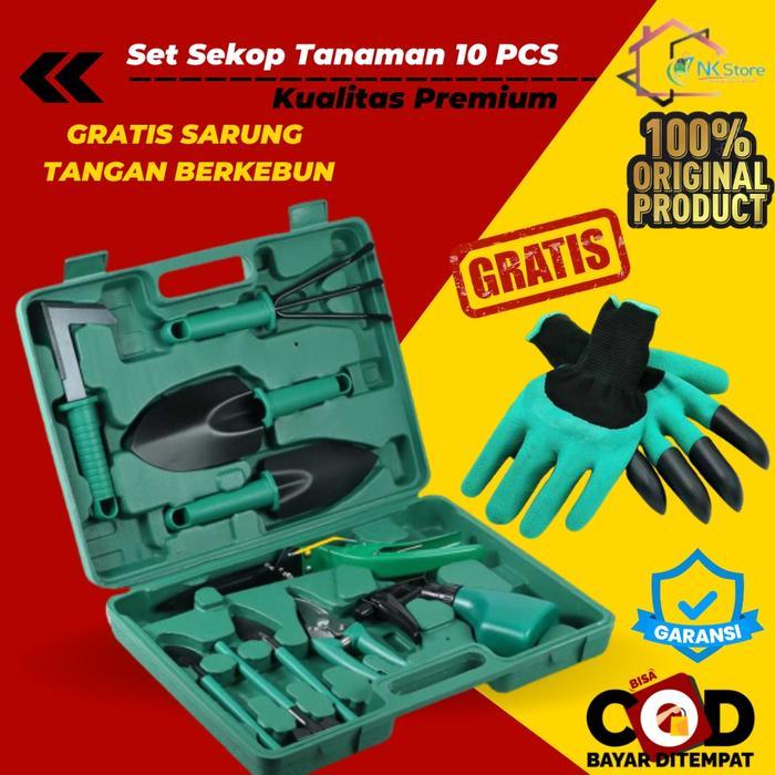 10Pcs Set Sekop Alat Berkebun Kebun Taman Tanaman Peralatan Berkebun