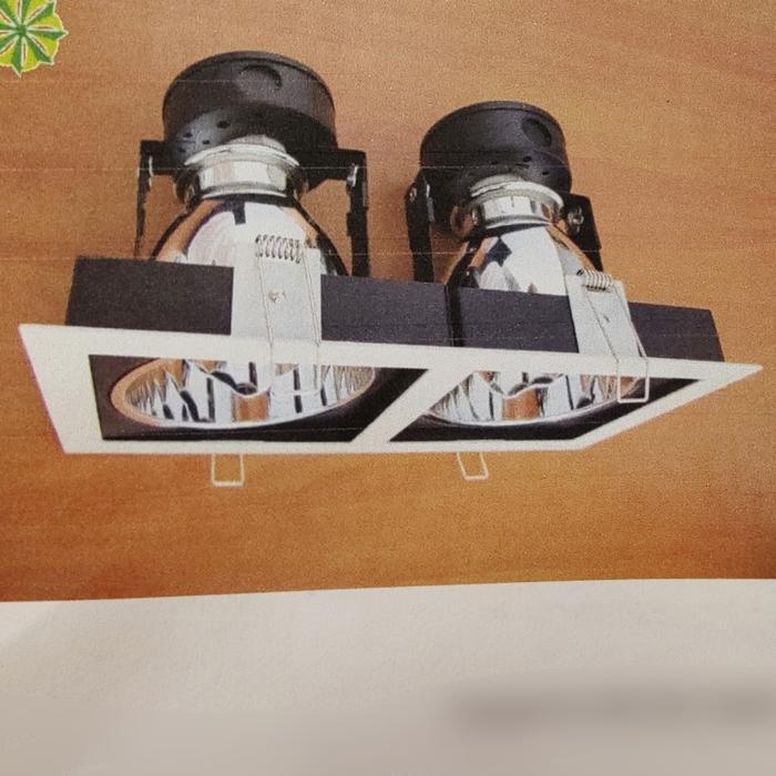 AR424 Kap Lampu Lubang Fitting E27 Tanam Plafon Downlight 4 inch isi 2