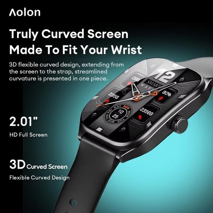 AOLON CURVE JAM TANGAN SMARTWATCH ORIGINAL RUNNING PACE IP68 WATERPROOF STRAVA SPORTS FITNESS