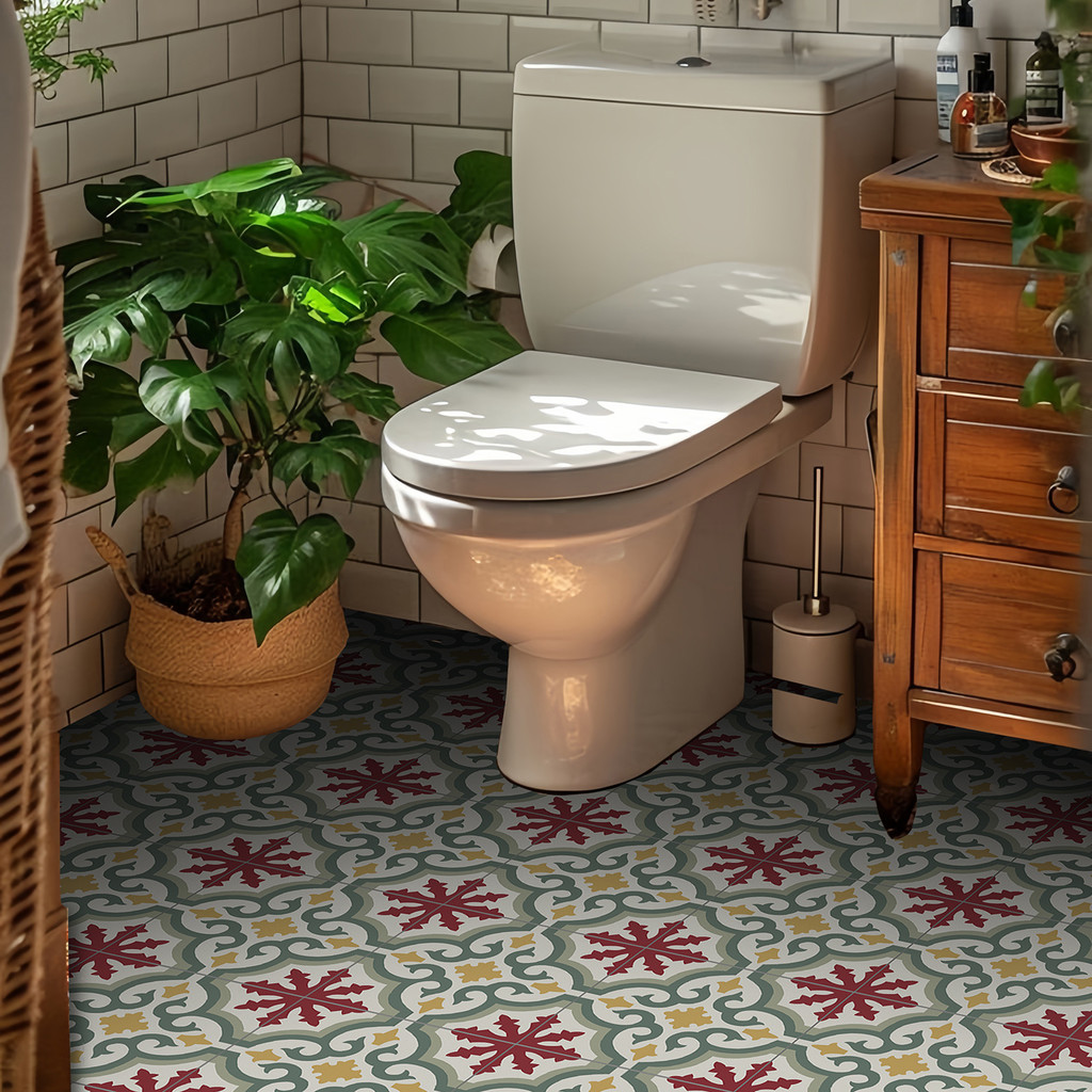 Peel and Stick Floor and Wall Tile Waterproof Flooring for Bathroom, Vinyl Self Adhesive Flooring