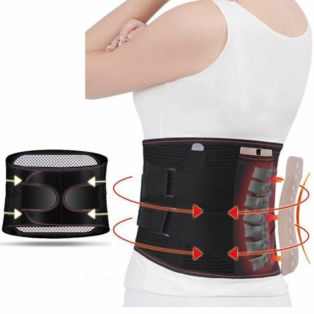 Adjustable Tourmaline Self-heating Magnetic Therapy Waist Belt Lumbar Support Back Waist Support