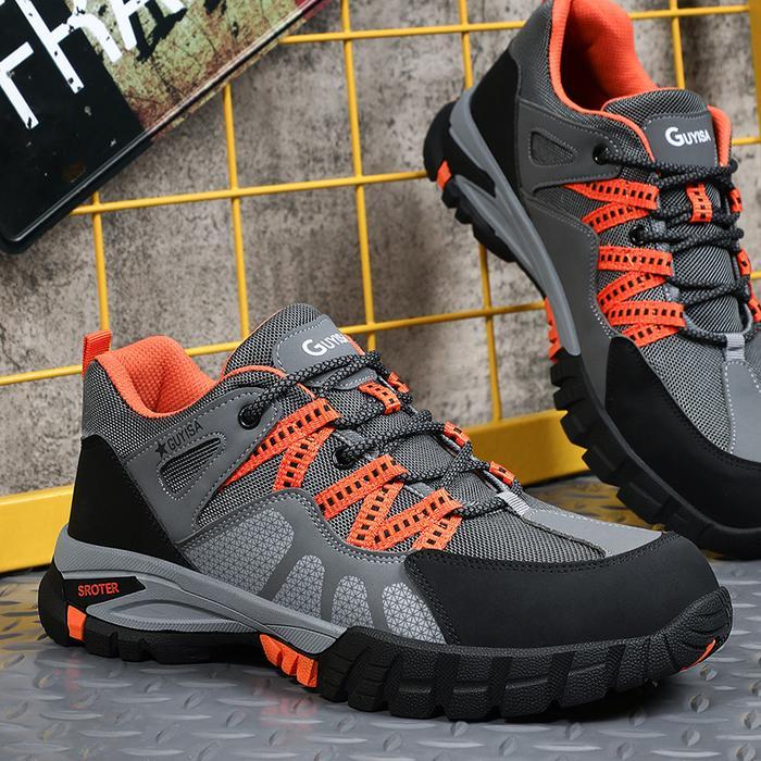 j88o- Alfathi Sepatu Safety Ori By Guyisa Grey Orange