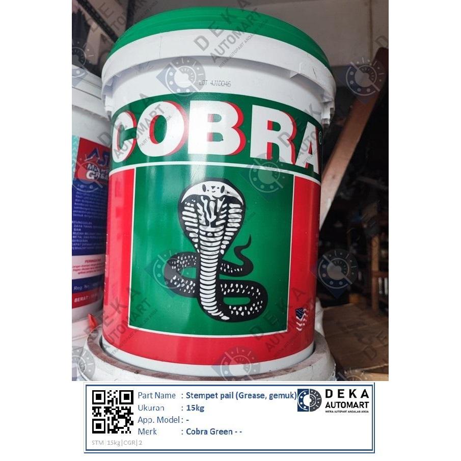 Stempet pail (Grease, gemuk) Cobra Green 15kg
