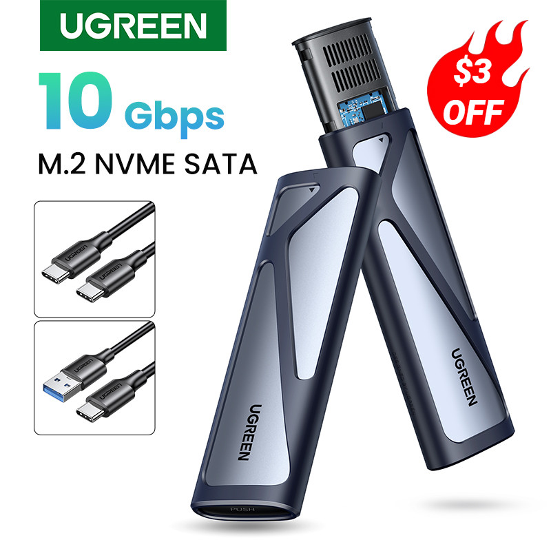 UGREEN M2 SSD Case NVME SATA Dual Protocol M.2 to USB Type C 3.1 SSD Adapter for NVME PCIE NGFF SATA
