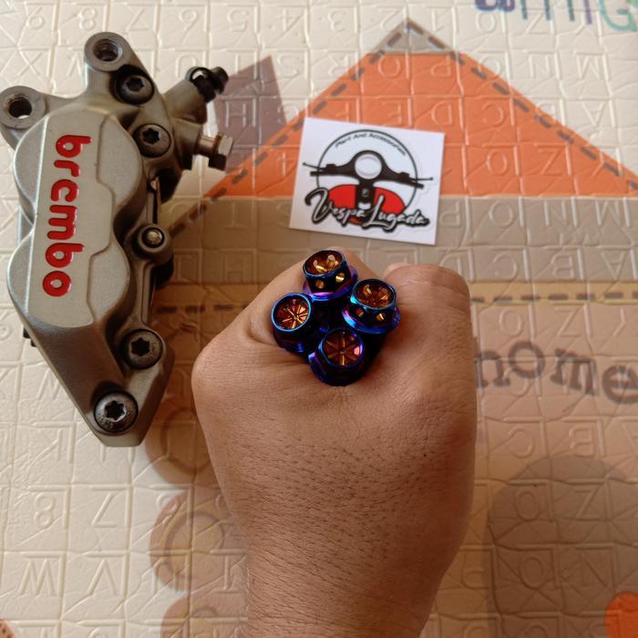 BAUT PROBOLT warna BLUE untuk KALIPER BREMBO