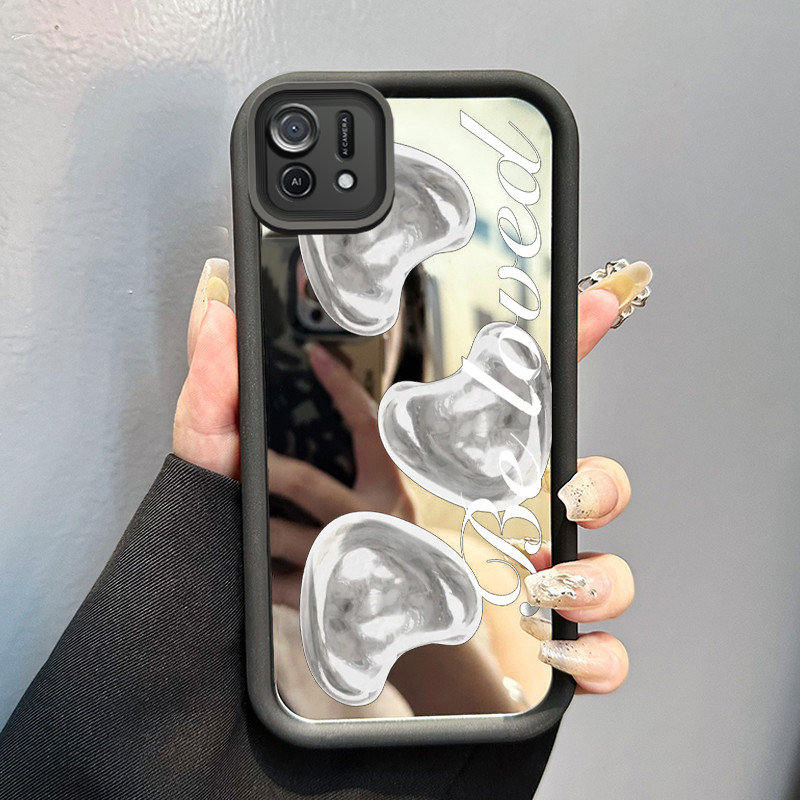 Casing Hp OPPO A16K OPPO A16E Case HP Casing pola Bunga Hitam Putih Kasing cermin Cesing Silikon Sof