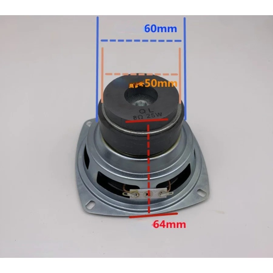 2Pcs 4 Inch Subwoofer Speaker 8 Ohm 25W Woofer Speaker Super Bass Loudspeaker Home Speaker Amplifier