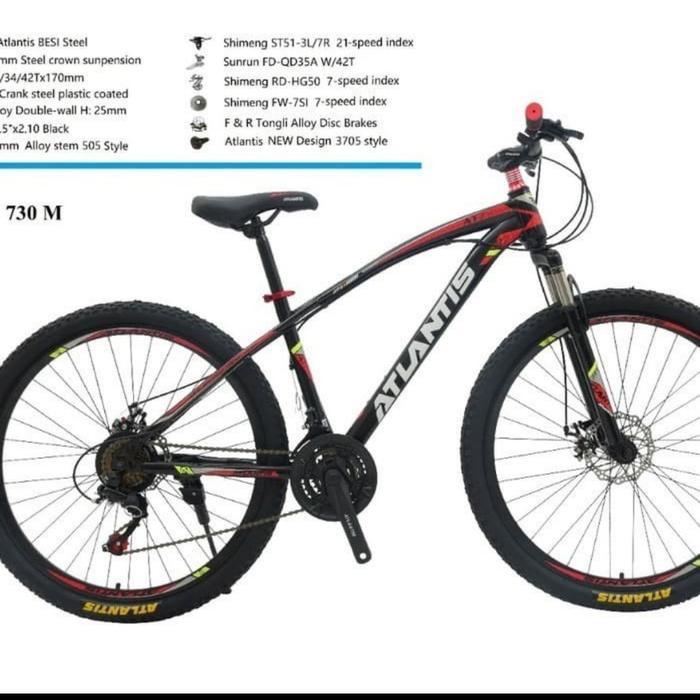 sepeda Gunung ukuran 26 ATLANTIS Terbaru Disk 21 Speed