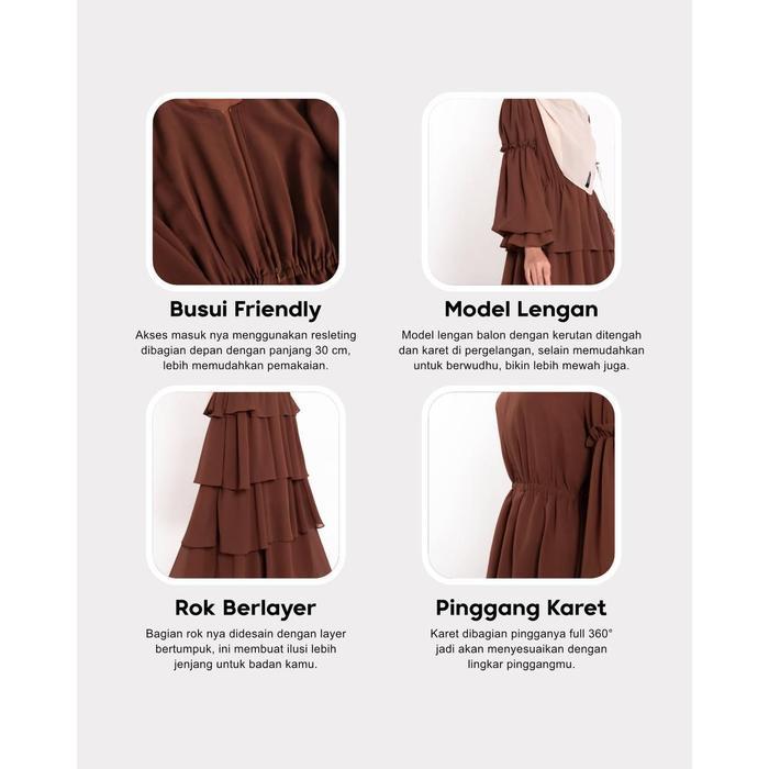 Mininos Umayyah Dress Gamis Kondangan Ceruty Layer