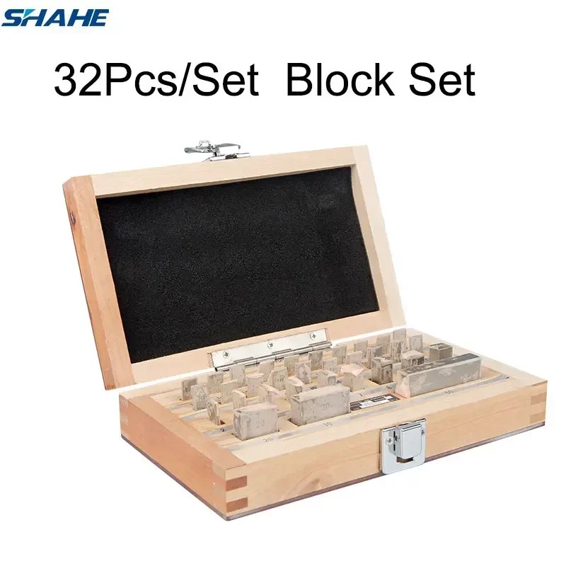 Shahe Block Gauge 32Pcs/Set 1 Grade 0 Grade Caliper Block Gauge Inspection Block Gauge Measurement