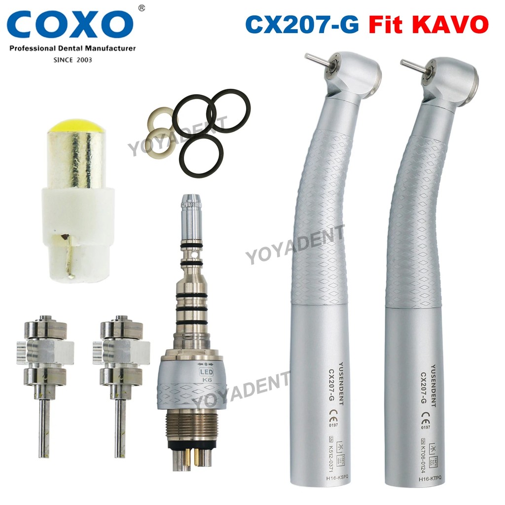 Coxo Dental Handpiece Fiber Optic High Speed Handpiece Air Turbine Led Quick Coupler Coupling 6