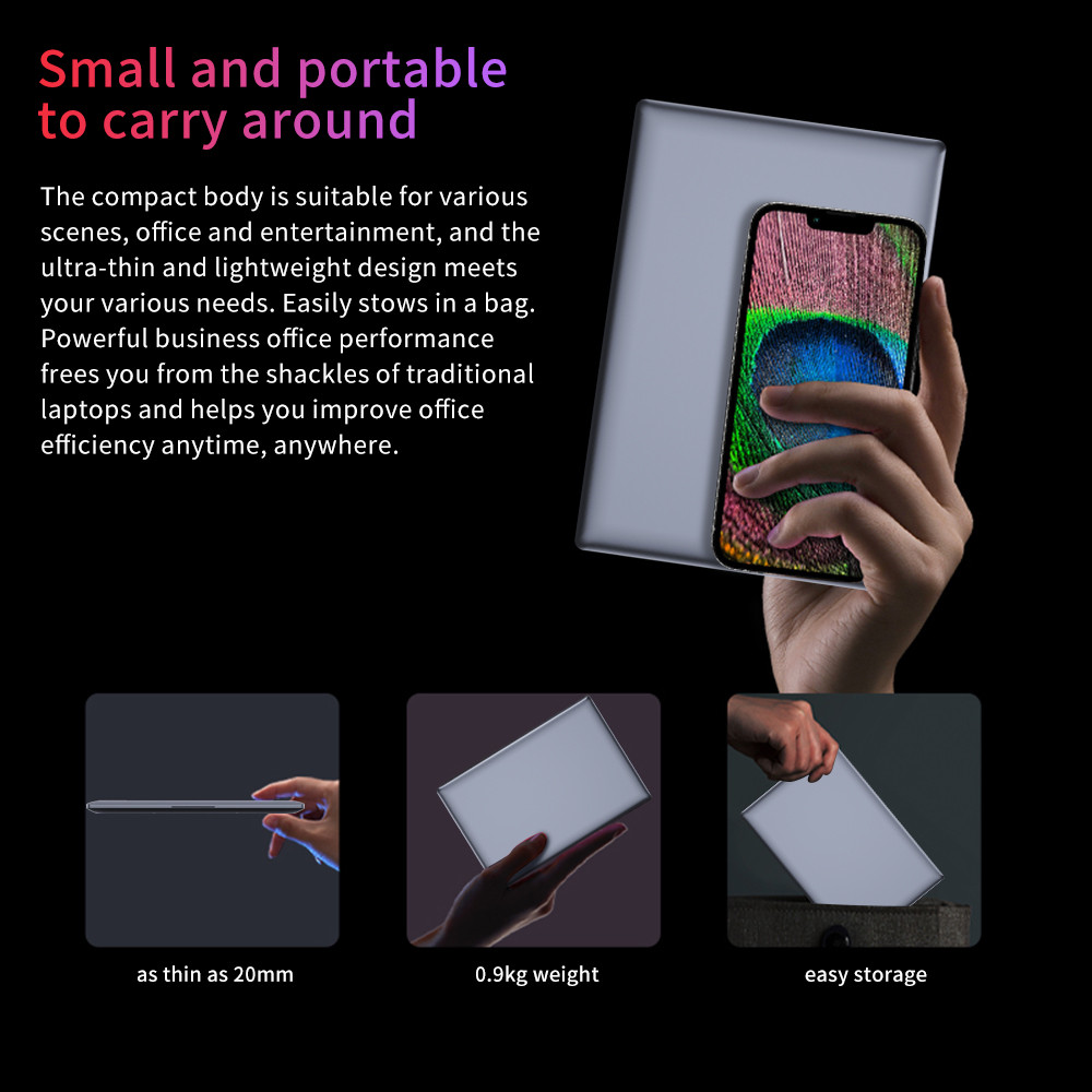 TOPOSH 10.1 inch Mini Laptop, Quad Core 8G RAM 512GB SSD, Celeron N4120 Notebook Computer for Kids A