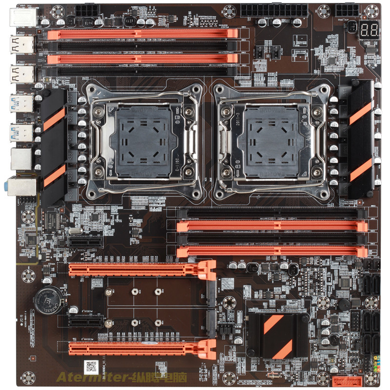 Atermiter X99 Dual CPU Motherboard LGA 2011 v3 E-ATX USB3.0 SATA3 With Dual Xeon Processor With Dual