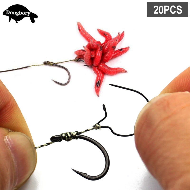 20Pcs Carp Fishing Maggot Clip Fishing Bait Ring Hooks Bait Sting Boilie Pin Spike Live Bait Lure