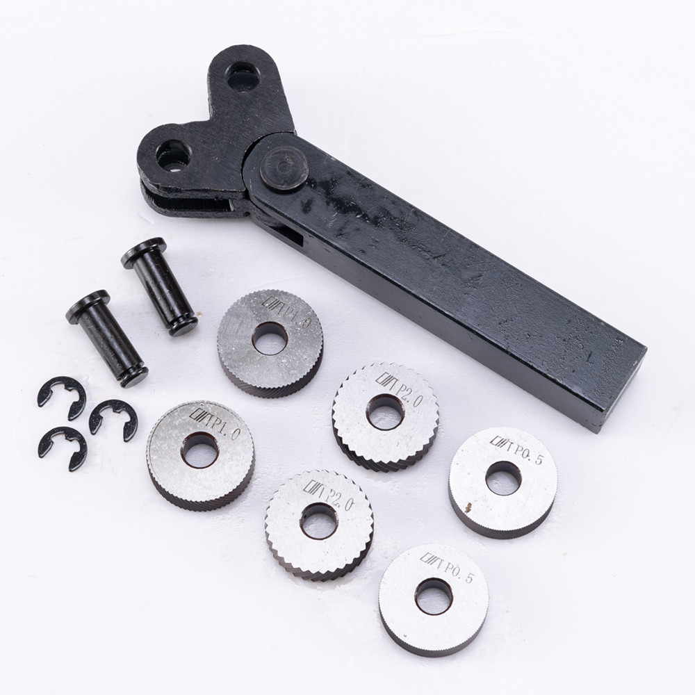 Knurling tool steel double wheel linear pitch knurling set 0.5mm 1mm 2mm embossing wheel 6pcs HSS