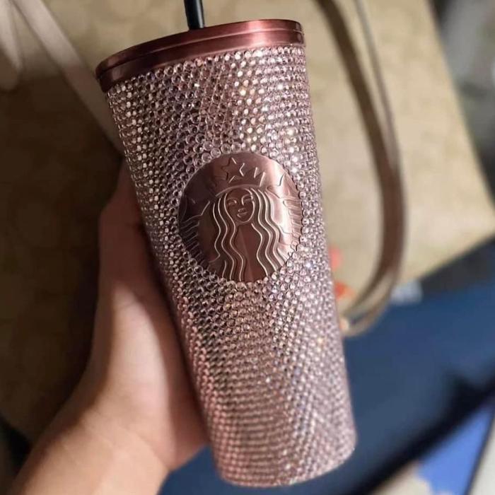 Starbucks Bling Rhinestone BlackPink Tumbler