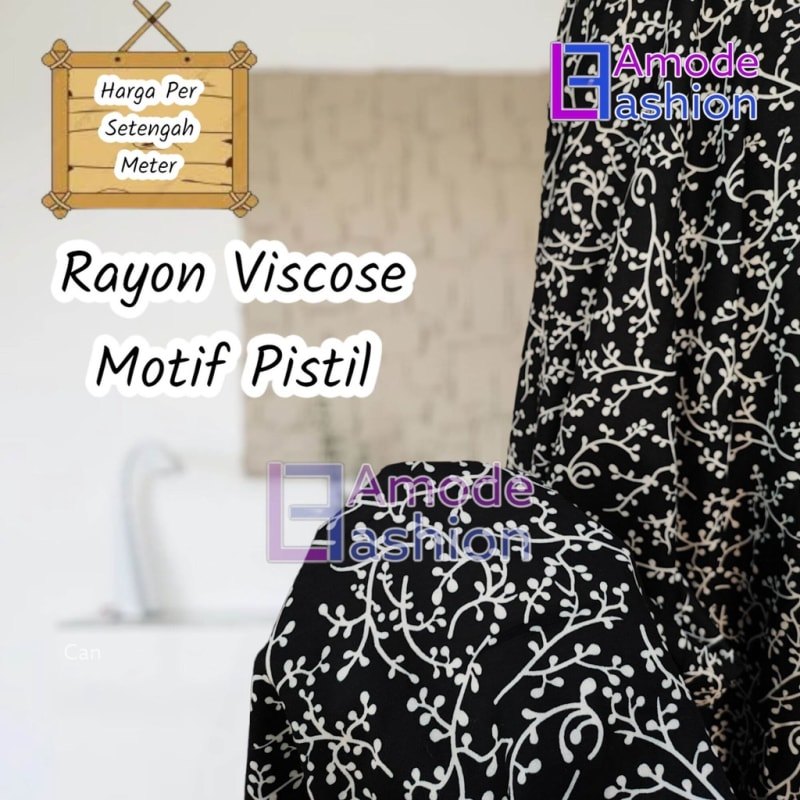 Kain Rayon Viscose Motif Pistil