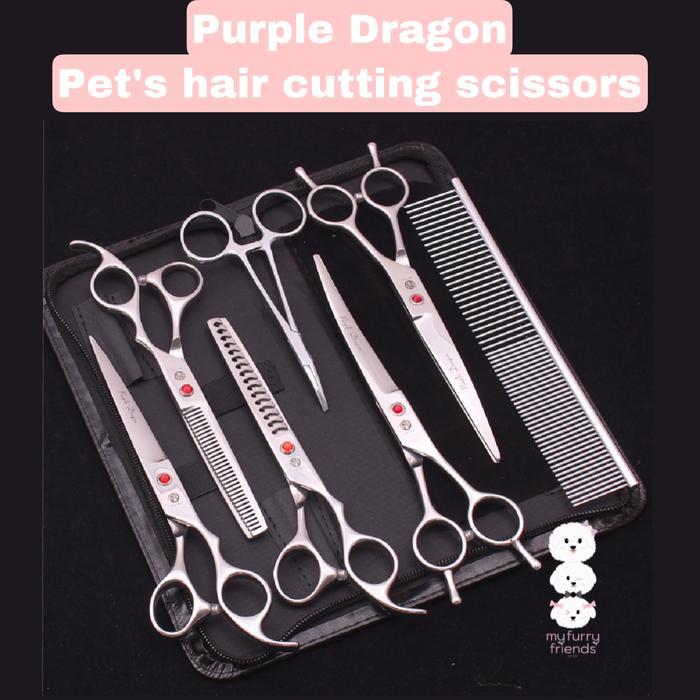 Pet grooming scissors set PURPLE DRAGON 7inch Premium quality