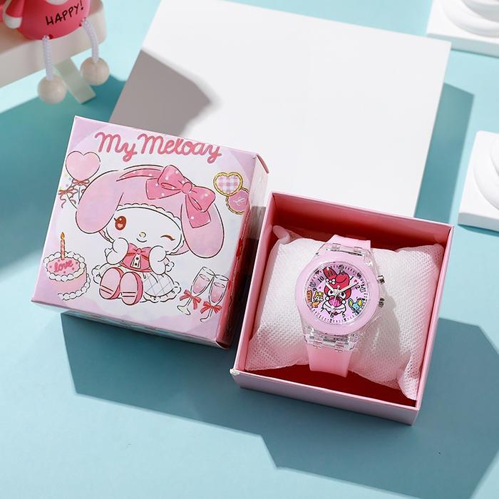 Jam Tangan Led + Kotak Karakter Sanrio Lucu / Hadiah Anak Cewek Cowok Original